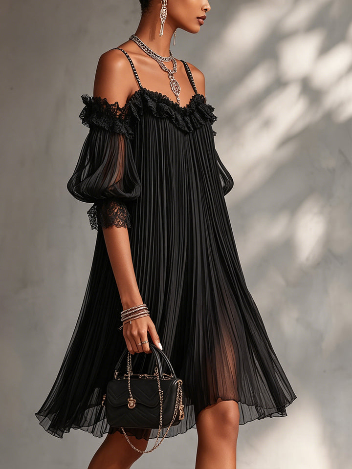 Blakely | Off-Shoulder Chiffon Mini Dress