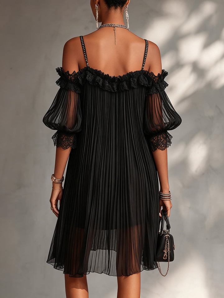Blakely | Off-Shoulder Chiffon Mini Dress