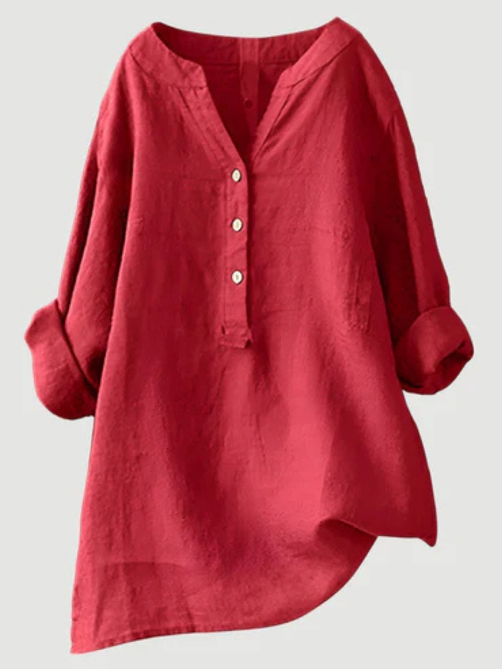 Desirae™ | Minimalist Button Detail Relaxed Blouse