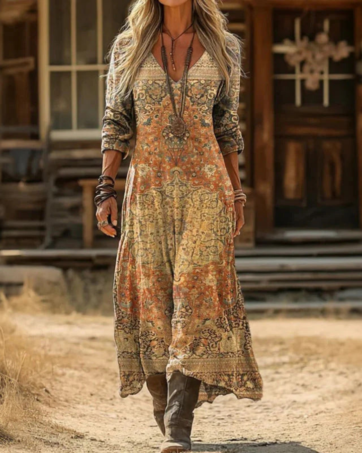 Paula™ | Long Sleeve Vintage Casual Dress