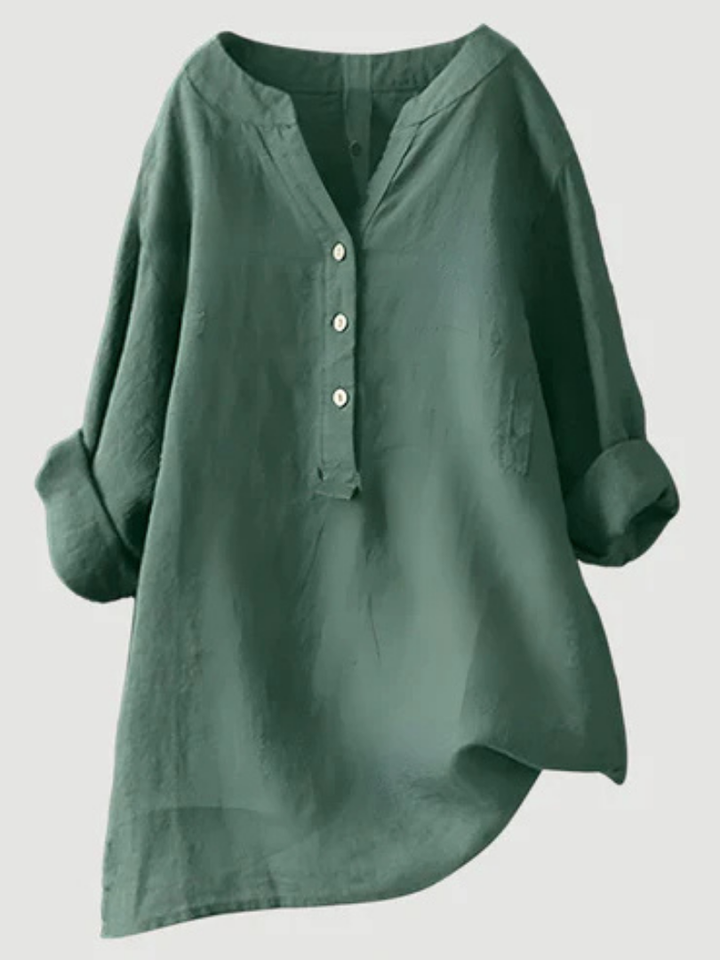 Desirae™ | Minimalist Button Detail Relaxed Blouse
