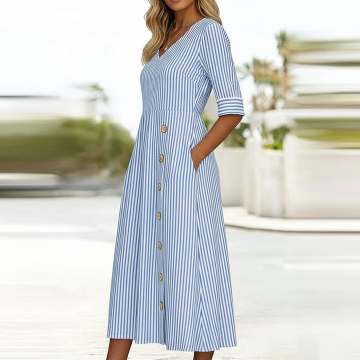 Gertie™ | Classic Timeless Button-Down Midi Dress