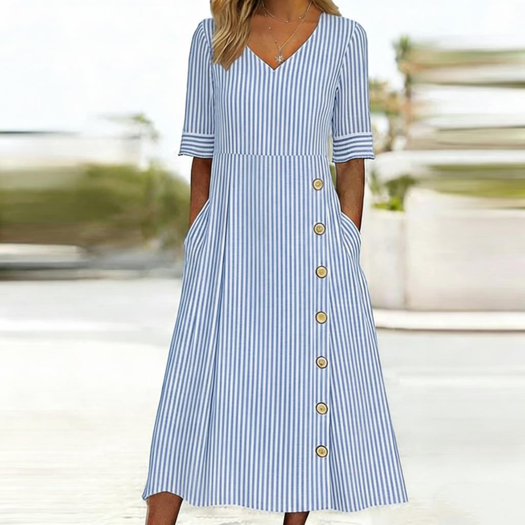 Gertie™ | Classic Timeless Button-Down Midi Dress