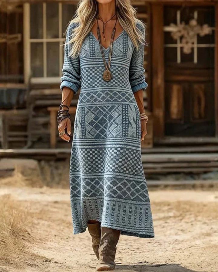 Paula™ | Long Sleeve Vintage Casual Dress