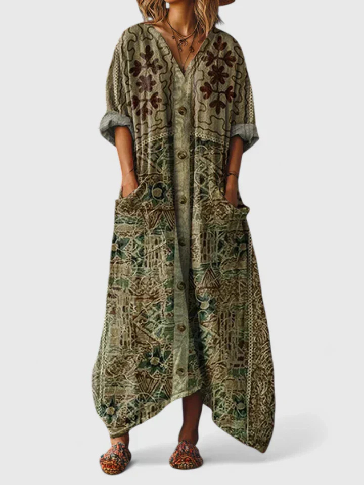 Octavia™ | Relaxed Fit Boho Pocket Dress