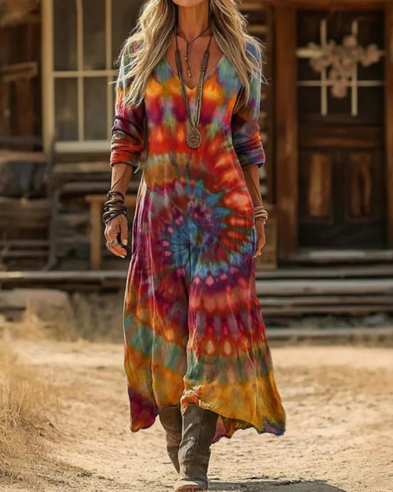 Paula™ | Long Sleeve Vintage Casual Dress