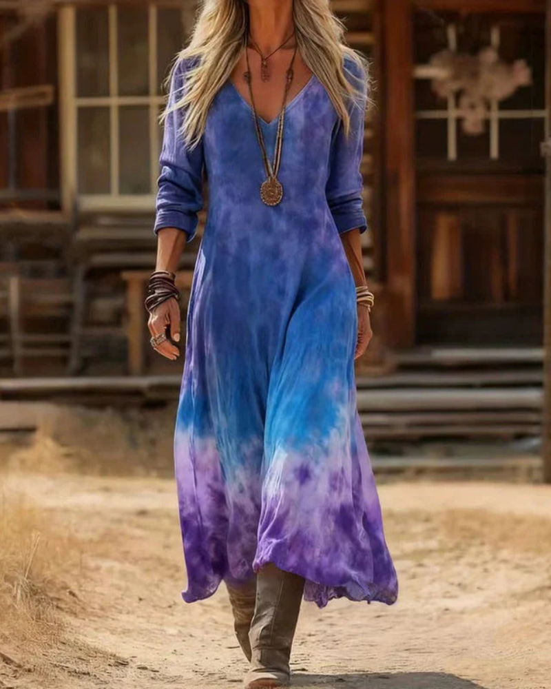 Paula™ | Long Sleeve Vintage Casual Dress