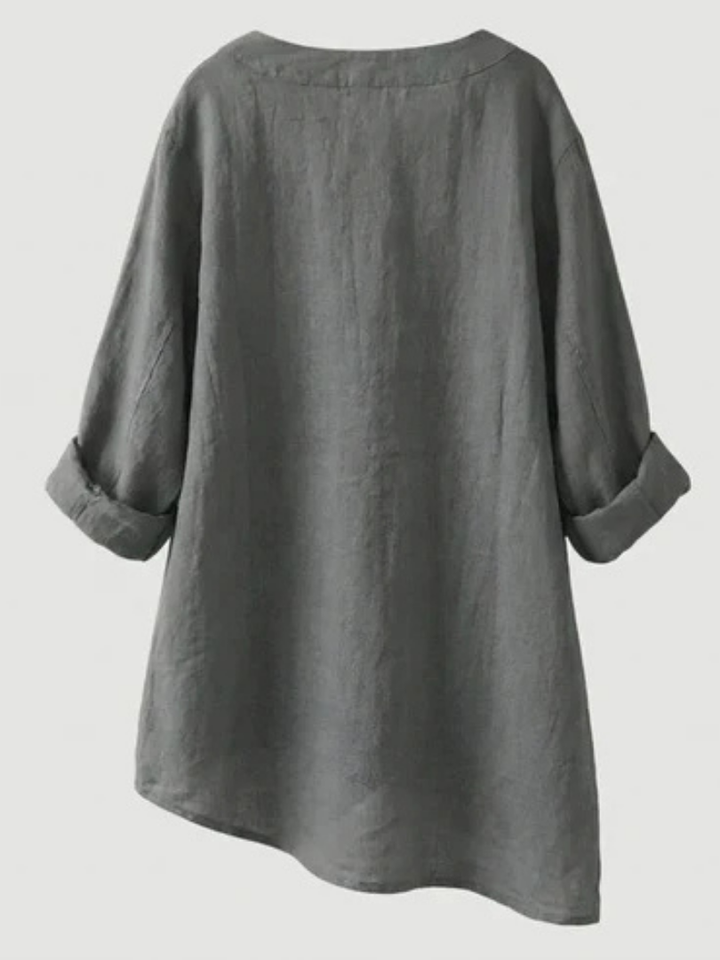 Desirae™ | Minimalist Button Detail Relaxed Blouse