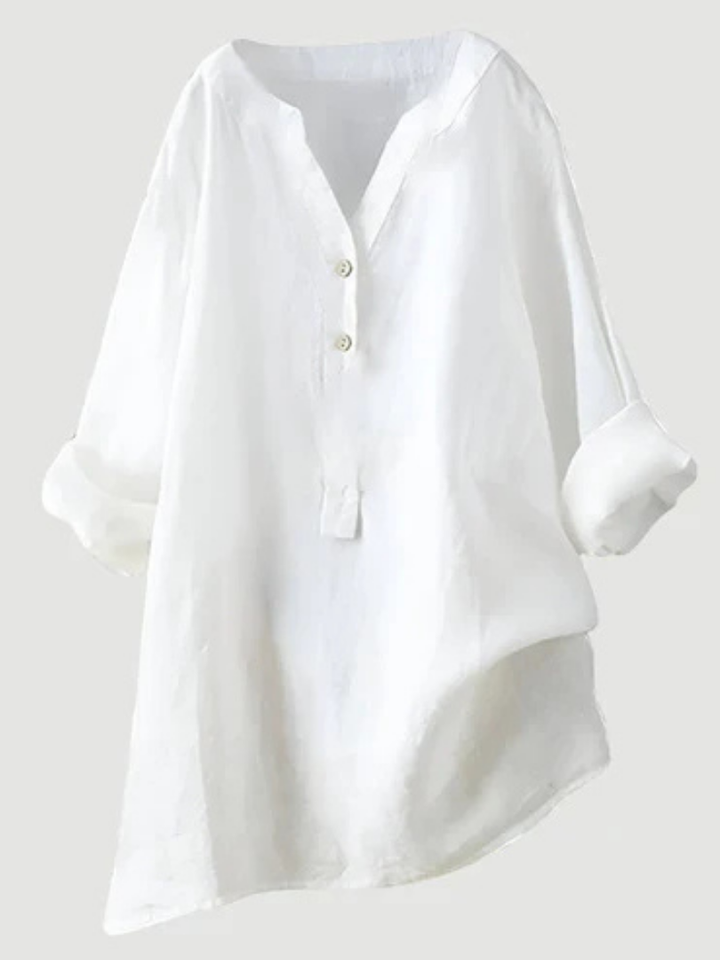 Desirae™ | Minimalist Button Detail Relaxed Blouse