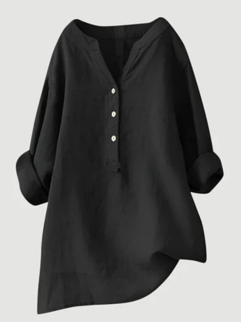 Desirae™ | Minimalist Button Detail Relaxed Blouse