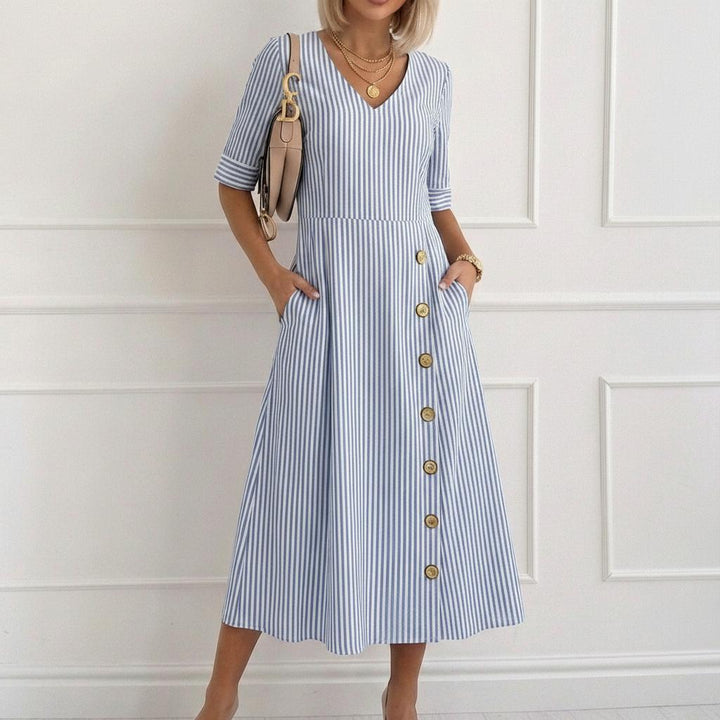 Gertie™ | Classic Timeless Button-Down Midi Dress