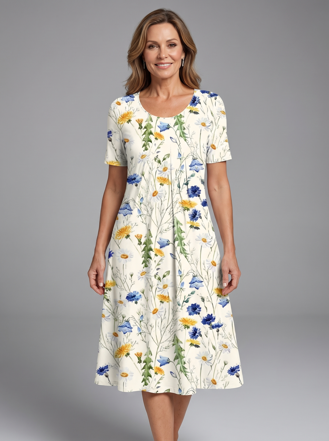 Amelia | Timeless Floral Midi Dress