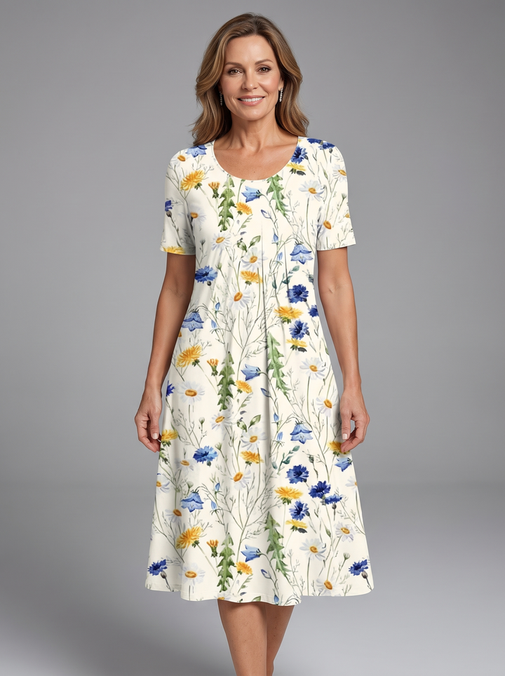 Amelia | Timeless Floral Midi Dress