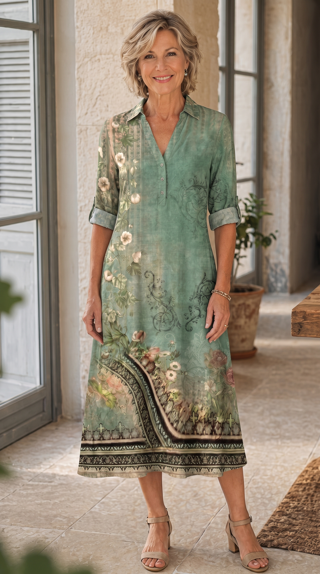 Moira midi dress — Green