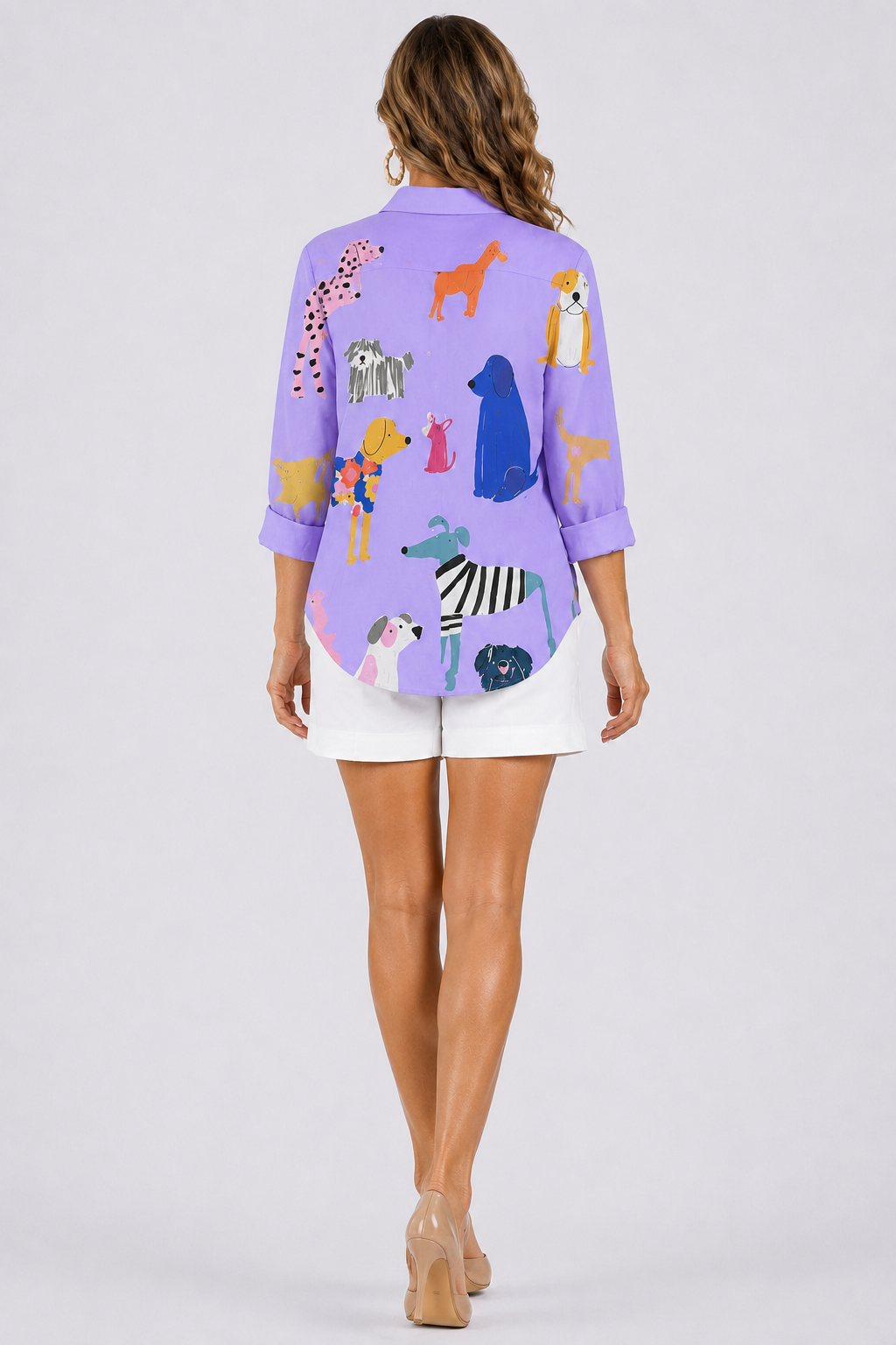 Lorissa™ | Playful Dogs Blouse