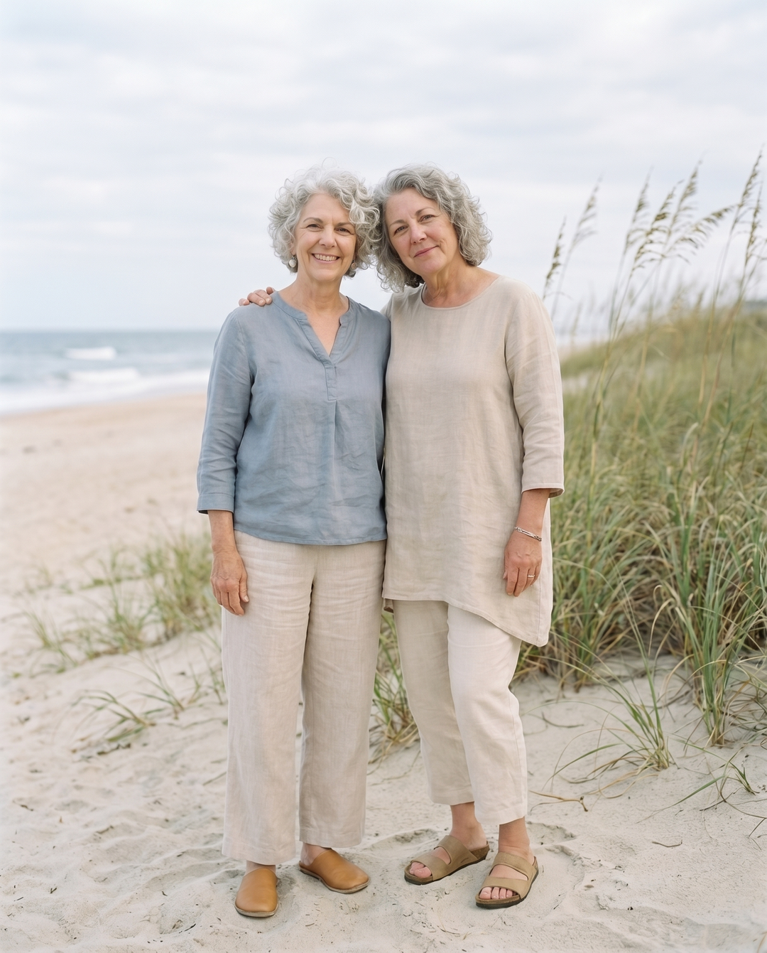 Margot and Lou founders portrait on beach