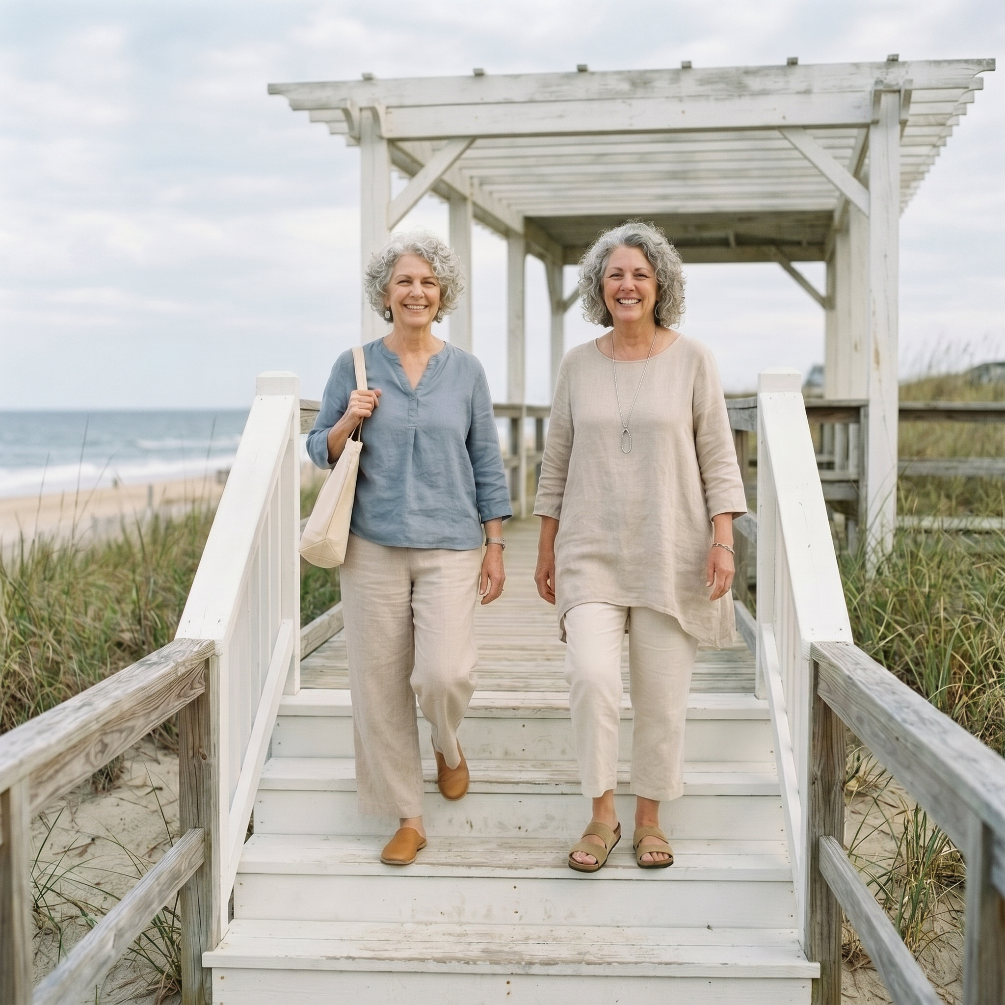 Margot & Lou founders on the beach boardwalk